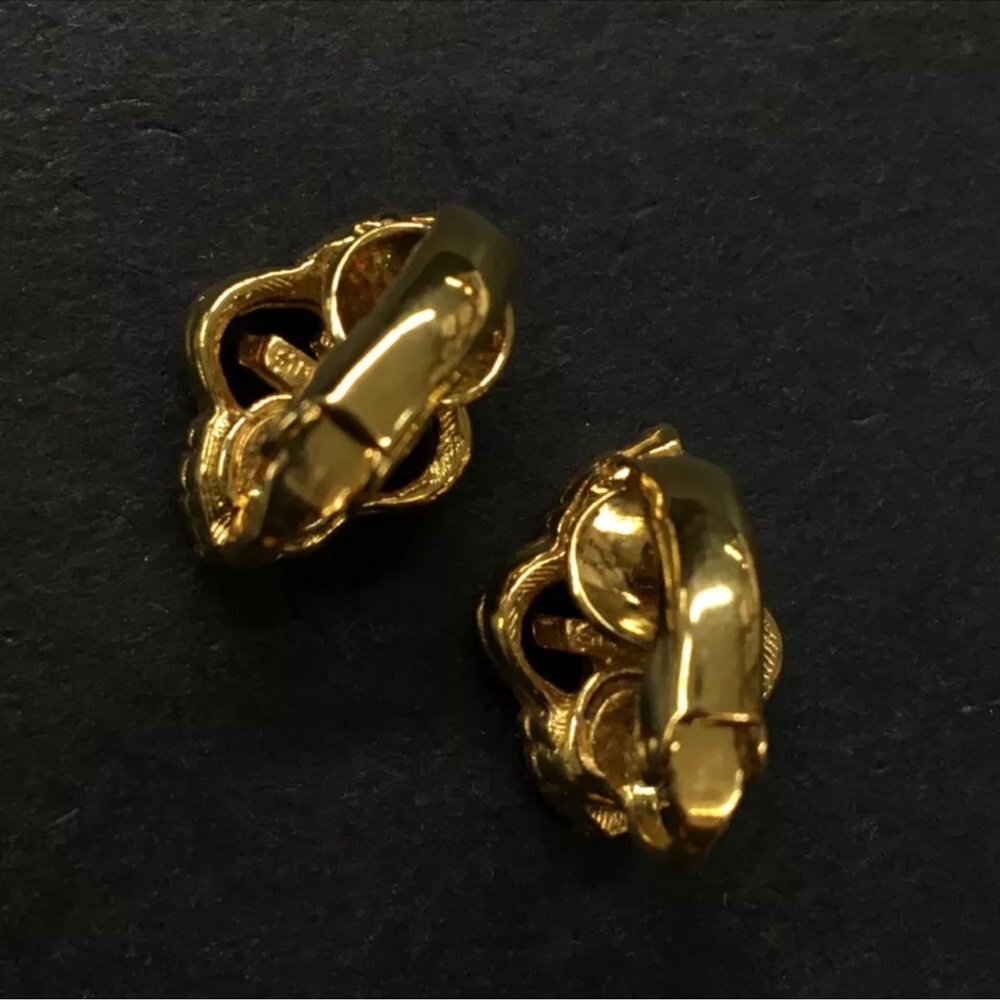 Authentic GIVENCHY GG Logo Rhinestone Gold Tone Earrings - Picture 6 of 8